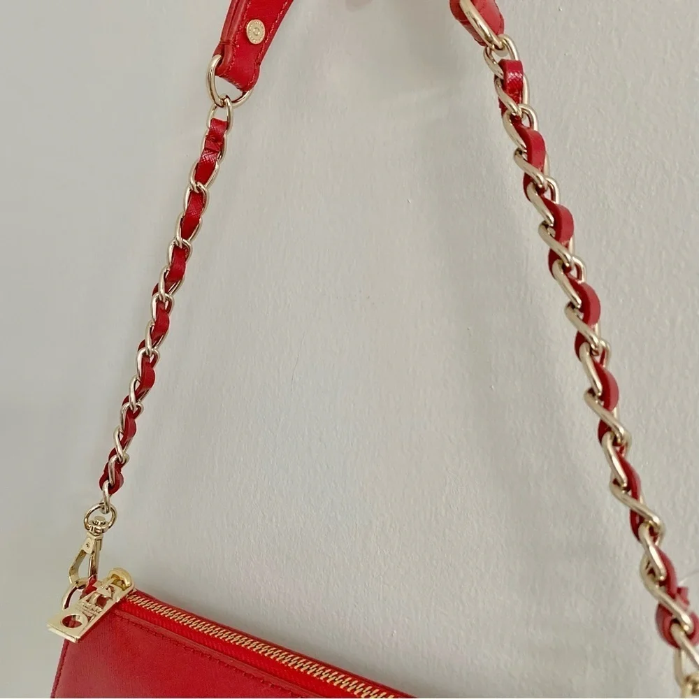 DKNY Red & Gold Studded Shoulder Bag & Crossbody NWT